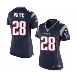 Women's Nike New England Patriots #28 James White Navy Blue Team Color NFL Jersey