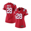 Women's Nike New England Patriots #28 James White Red Alternate NFL Jersey