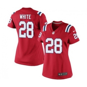 Women's Nike New England Patriots #28 James White Red Alternate NFL Jersey