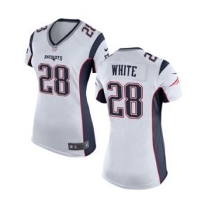 Women's Nike New England Patriots #28 James White White NFL Jersey