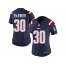 Women's Nike New England Patriots #30 Duron Harmon Limited Navy Blue Rush NFL Jersey