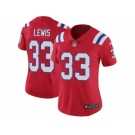 Women's Nike New England Patriots #33 Dion Lewis Vapor Untouchable Limited Red Alternate NFL Jersey