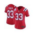 Women's Nike New England Patriots #33 Kevin Faulk Vapor Untouchable Limited Red Alternate NFL Jersey