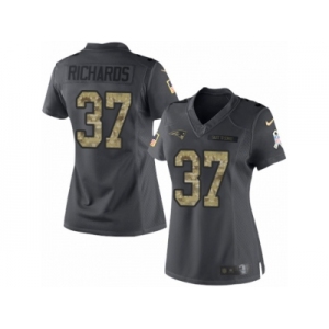 Women's Nike New England Patriots #37 Jordan Richards Limited Black 2016 Salute to Service NFL Jersey