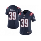 Women's Nike New England Patriots #39 Montee Ball Limited Navy Blue Rush NFL Jersey