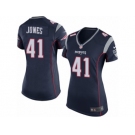 Women's Nike New England Patriots #41 Cyrus Jones Game Navy Blue Team Color NFL Jersey