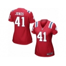 Women's Nike New England Patriots #41 Cyrus Jones Game Red Alternate NFL Jersey