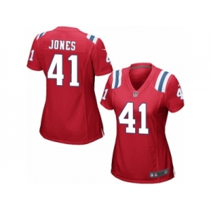 Women's Nike New England Patriots #41 Cyrus Jones Game Red Alternate NFL Jersey