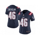 Women's Nike New England Patriots #46 James Develin Limited Navy Blue Rush NFL Jersey