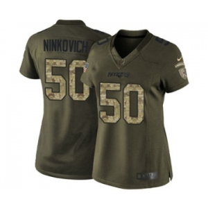 Women's Nike New England Patriots #50 Rob Ninkovich Limited Green Salute to Service NFL Jersey