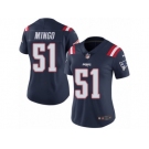 Women's Nike New England Patriots #51 Barkevious Mingo Limited Navy Blue Rush NFL Jersey