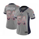 Women's Nike New England Patriots #54 Tedy Bruschi Limited Gray Rush Drift Fashion NFL Jersey