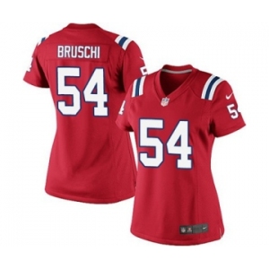 Women's Nike New England Patriots #54 Tedy Bruschi Red Alternate NFL Jersey