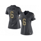 Women's Nike New England Patriots #6 Ryan Allen Limited Black 2016 Salute to Service NFL Jersey