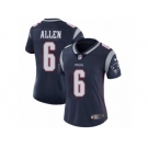 Women's Nike New England Patriots #6 Ryan Allen Vapor Untouchable Limited Navy Blue Team Color NFL Jersey