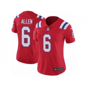 Women's Nike New England Patriots #6 Ryan Allen Vapor Untouchable Limited Red Alternate NFL Jersey