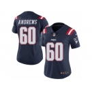 Women's Nike New England Patriots #60 David Andrews Limited Navy Blue Rush NFL Jersey