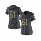 Women's Nike New England Patriots #61 Marcus Cannon Limited Black 2016 Salute to Service NFL Jersey