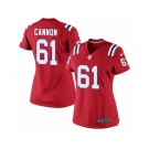 Women's Nike New England Patriots #61 Marcus Cannon Limited Red Alternate NFL Jersey