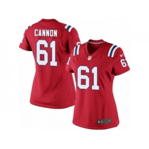 Women's Nike New England Patriots #61 Marcus Cannon Limited Red Alternate NFL Jersey