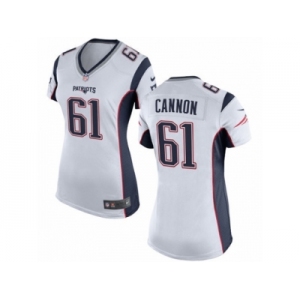 Women's Nike New England Patriots #61 Marcus Cannon Limited White NFL Jersey