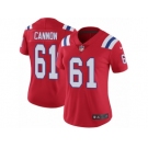 Women's Nike New England Patriots #61 Marcus Cannon Vapor Untouchable Limited Red Alternate NFL Jersey