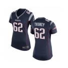 Women's Nike New England Patriots #62 Joe Thuney Navy Blue Team Color NFL Jersey