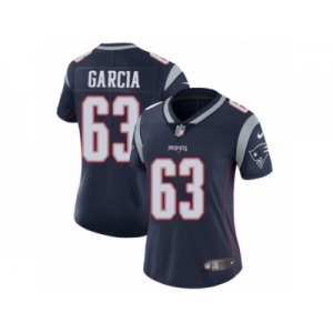 Women's Nike New England Patriots #63 Antonio Garcia Vapor Untouchable Limited Navy Blue Team Color NFL Jersey