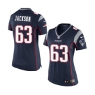 Women's Nike New England Patriots #63 Tre Jackson Navy Blue Team Color NFL Jersey