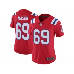 Women's Nike New England Patriots #69 Shaq Mason Vapor Untouchable Limited Red Alternate NFL Jersey