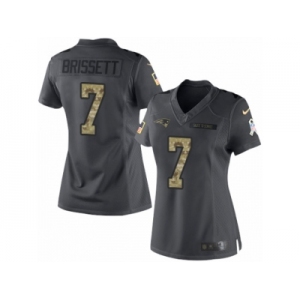 Women's Nike New England Patriots #7 Jacoby Brissett Limited Black 2016 Salute to Service NFL Jersey