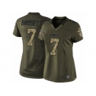 Women's Nike New England Patriots #7 Jacoby Brissett Limited Green Salute to Service NFL Jersey