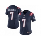 Women's Nike New England Patriots #7 Jacoby Brissett Limited Navy Blue Rush NFL Jersey