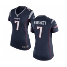 Women's Nike New England Patriots #7 Jacoby Brissett Navy Blue Team Color NFL Jersey