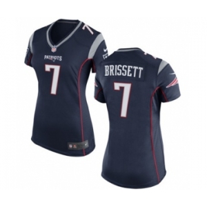 Women's Nike New England Patriots #7 Jacoby Brissett Navy Blue Team Color NFL Jersey