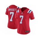 Women's Nike New England Patriots #7 Jacoby Brissett Vapor Untouchable Limited Red Alternate NFL Jersey