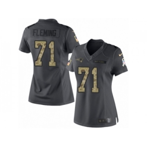 Women's Nike New England Patriots #71 Cameron Fleming Limited Black 2016 Salute to Service NFL Jersey