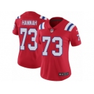 Women's Nike New England Patriots #73 John Hannah Vapor Untouchable Limited Red Alternate NFL Jersey