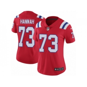 Women's Nike New England Patriots #73 John Hannah Vapor Untouchable Limited Red Alternate NFL Jersey