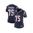 Women's Nike New England Patriots #75 Ted Karras Vapor Untouchable Limited Navy Blue Team Color NFL Jersey