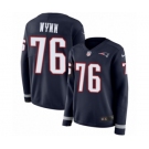 Women's Nike New England Patriots #76 Isaiah Wynn Limited Navy Blue Therma Long Sleeve NFL Jersey