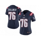 Women's Nike New England Patriots #76 Sebastian Vollmer Limited Navy Blue Rush NFL Jersey