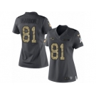 Women's Nike New England Patriots #81 Clay Harbor Limited Black 2016 Salute to Service NFL Jersey