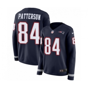 Women's Nike New England Patriots #84 Cordarrelle Patterson Limited Navy Blue Therma Long Sleeve NFL Jersey