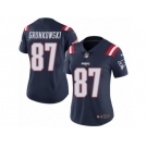 Women's Nike New England Patriots #87 Rob Gronkowski Limited Navy Blue Rush NFL Jersey