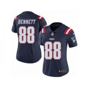 Women's Nike New England Patriots #88 Martellus Bennett Limited Navy Blue Rush NFL Jersey