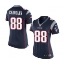 Women's Nike New England Patriots #88 Scott Chandler Navy Blue Team Color NFL Jersey