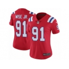 Women's Nike New England Patriots #91 Deatrich Wise Jr Vapor Untouchable Limited Red Alternate NFL Jersey