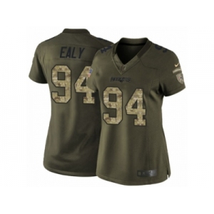 Women's Nike New England Patriots #94 Kony Ealy Limited Green Salute to Service NFL Jersey