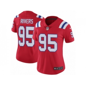 Women's Nike New England Patriots #95 Derek Rivers Vapor Untouchable Limited Red Alternate NFL Jersey